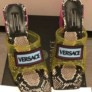 versace 70 pvc snake sandals